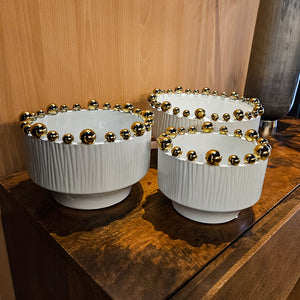 S/3 7/8/10" TAMASI GOLD DOT  BOWLS