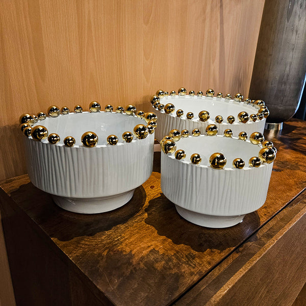 S/3 7/8/10" TAMASI GOLD DOT  BOWLS
