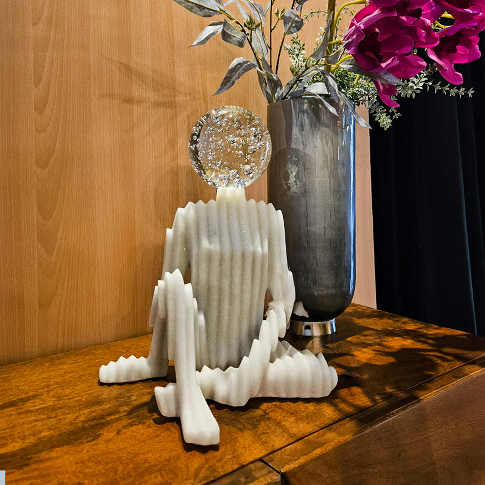 14" AORAKI  STATUARY WITH CRYSTAL SPHERE