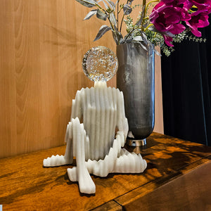 14" AORAKI  STATUARY WITH CRYSTAL SPHERE