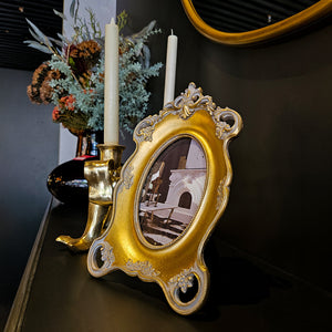 RESIN, 4x6 BAROQUE PHOTO FRAME, GOLD