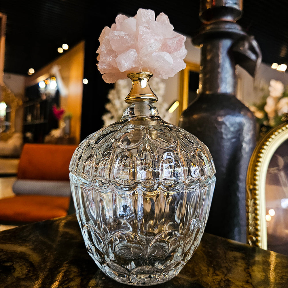 8" ALEXANDER LARGE STONE AND GLASS BOTTLE