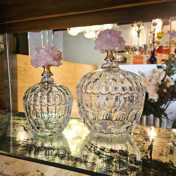 8" ALEXANDER LARGE STONE AND GLASS BOTTLE