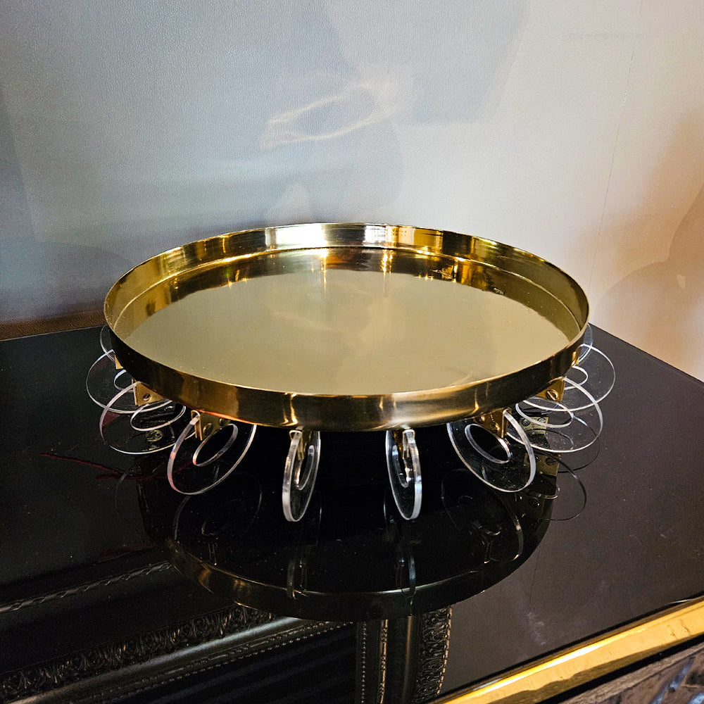 16" SUNDERLAND GOLD BOWL WITH ACRYLIC RING BASE