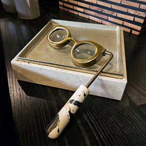 9" SHIMON MAGNIFYING GLASSES W/ENGINEERED STONE