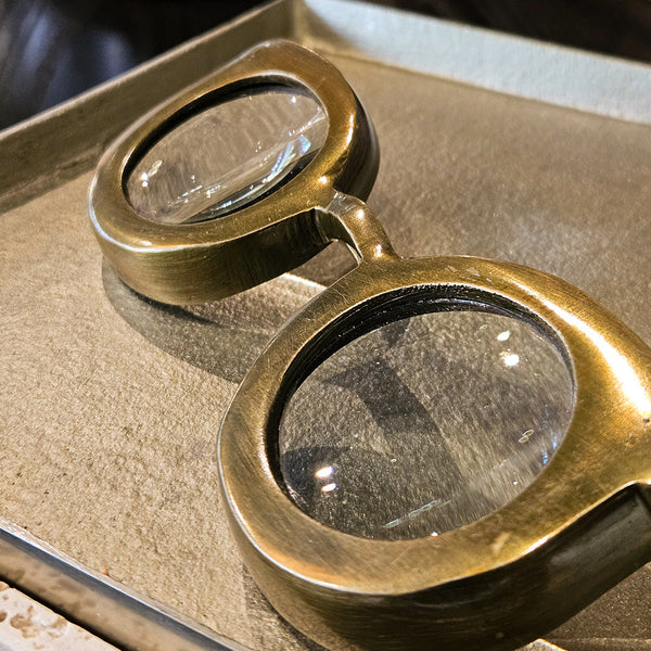 9" SHIMON MAGNIFYING GLASSES W/ENGINEERED STONE