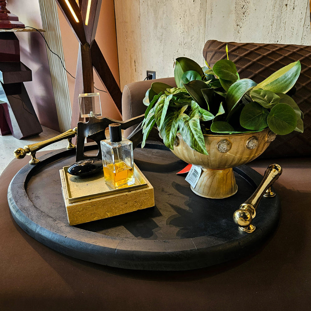 S/2 25/29" CYLDE WOOD TRAYS, BLACK 2