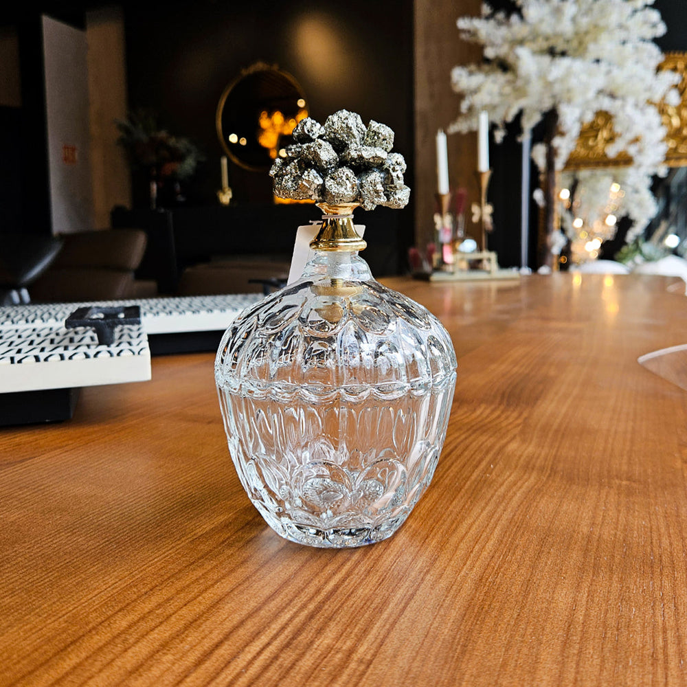 6" STELLA SMALL STONE AND GLASS JAR