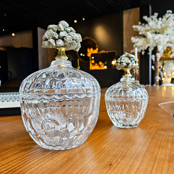 6" STELLA SMALL STONE AND GLASS JAR