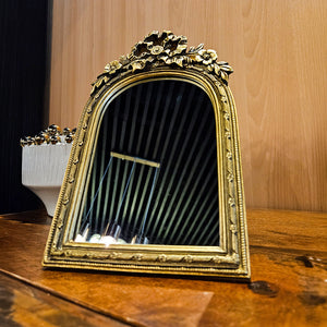 5X7" MIRROR IN GILDED BOW ARCH FRAME, GOLD
