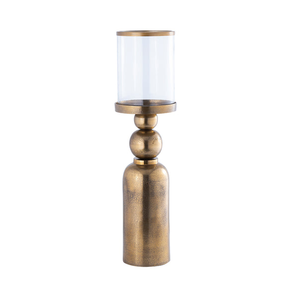 SET TWO GLENPOOL SMALL - MEDIUM GOLD CANDLE HOLDER