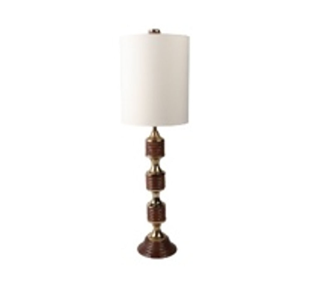 51" THEODORE WOOD AND ALUMINUM TABLE LAMP