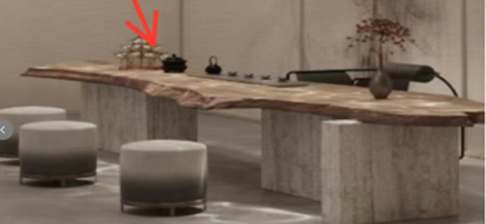 MESA DE MADERA CON PIEDRA 2.9m