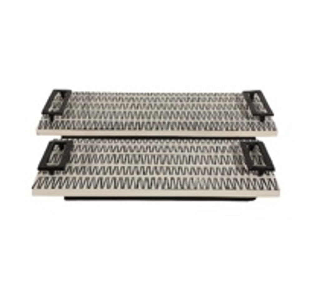 S/2 18/22" GOBIEL BLACK & WHITE RESIN TRAYS