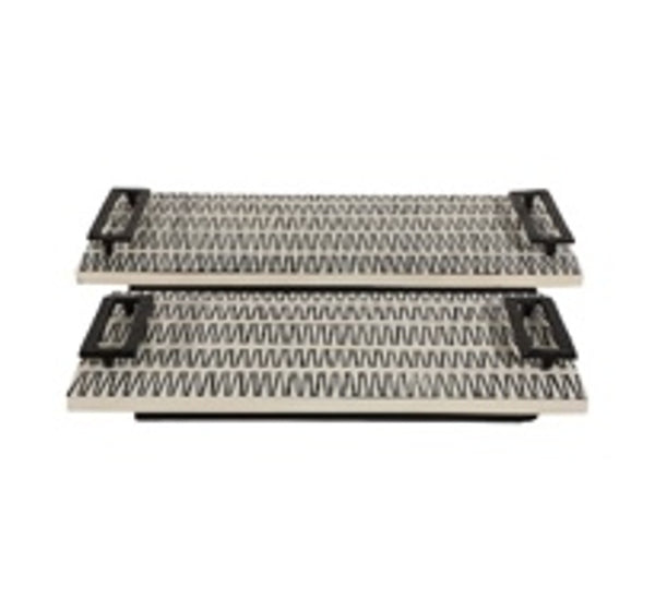 S/2 18/22" GOBIEL BLACK & WHITE RESIN TRAYS